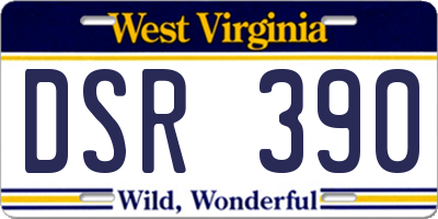 WV license plate DSR390