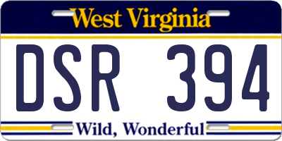 WV license plate DSR394