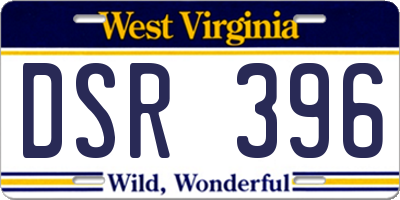WV license plate DSR396
