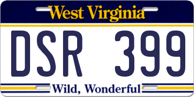 WV license plate DSR399