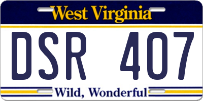 WV license plate DSR407