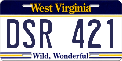 WV license plate DSR421