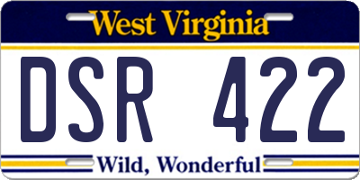 WV license plate DSR422