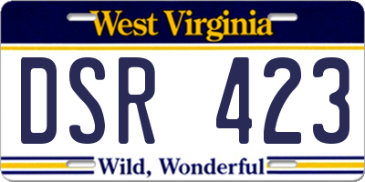 WV license plate DSR423