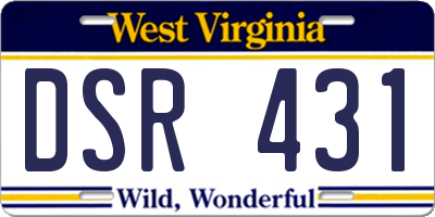 WV license plate DSR431