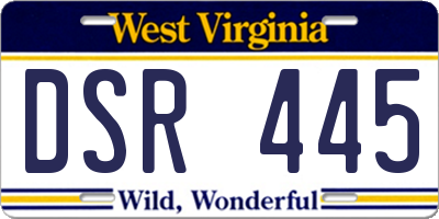 WV license plate DSR445
