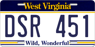 WV license plate DSR451