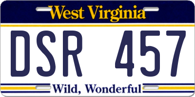 WV license plate DSR457