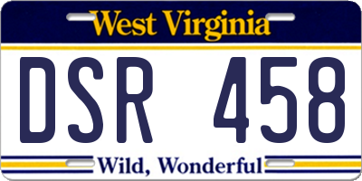 WV license plate DSR458