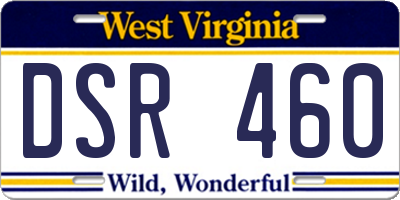 WV license plate DSR460