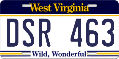 WV license plate DSR463