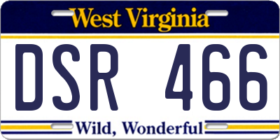 WV license plate DSR466