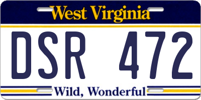 WV license plate DSR472