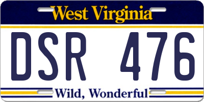 WV license plate DSR476