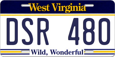 WV license plate DSR480