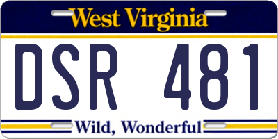 WV license plate DSR481
