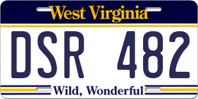 WV license plate DSR482