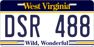WV license plate DSR488