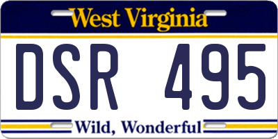 WV license plate DSR495