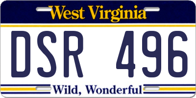 WV license plate DSR496