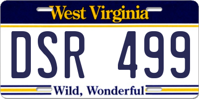 WV license plate DSR499