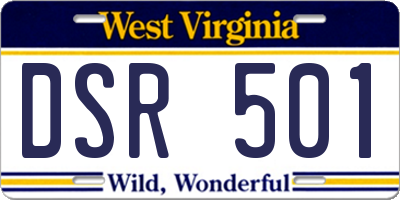 WV license plate DSR501