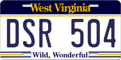 WV license plate DSR504