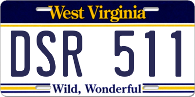 WV license plate DSR511