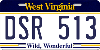 WV license plate DSR513