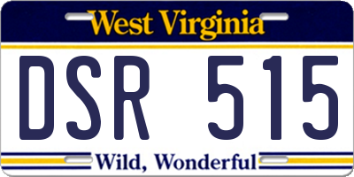 WV license plate DSR515