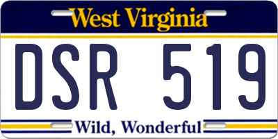WV license plate DSR519