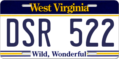 WV license plate DSR522