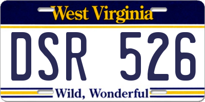 WV license plate DSR526