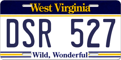WV license plate DSR527