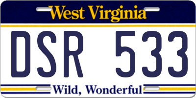 WV license plate DSR533
