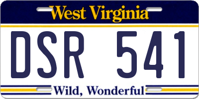 WV license plate DSR541