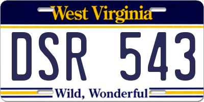 WV license plate DSR543