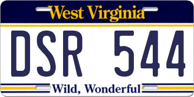 WV license plate DSR544