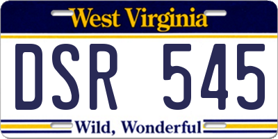 WV license plate DSR545