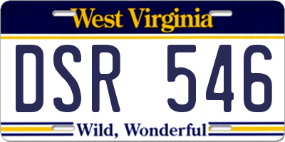 WV license plate DSR546