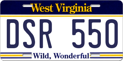 WV license plate DSR550