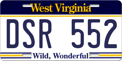 WV license plate DSR552