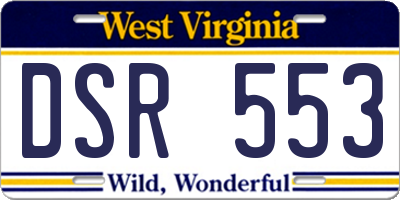 WV license plate DSR553