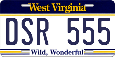 WV license plate DSR555