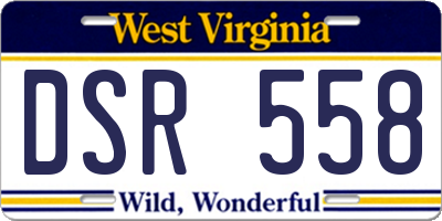 WV license plate DSR558