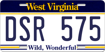WV license plate DSR575