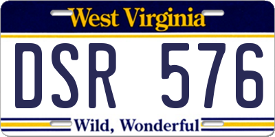 WV license plate DSR576
