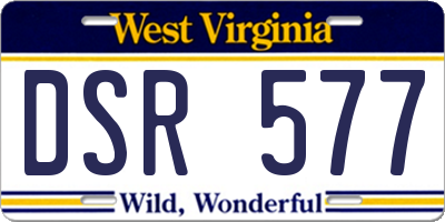WV license plate DSR577