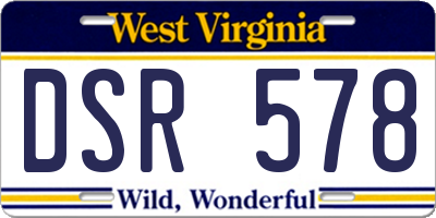 WV license plate DSR578