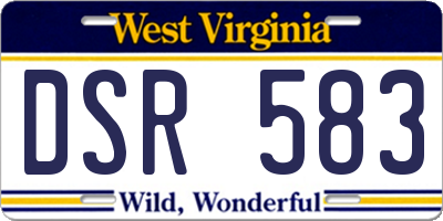 WV license plate DSR583